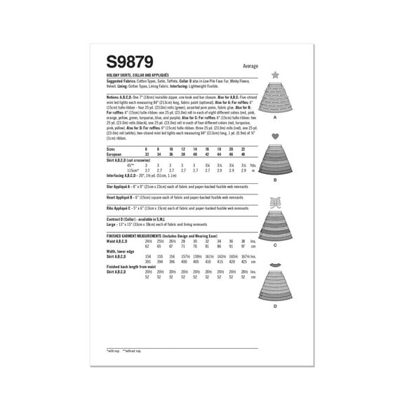 Simplicity 9879 Holiday Tiered Circle Ruffle Skirt Sizes 14 - 22 New & Uncut - Picture 6 of 7